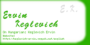 ervin keglevich business card